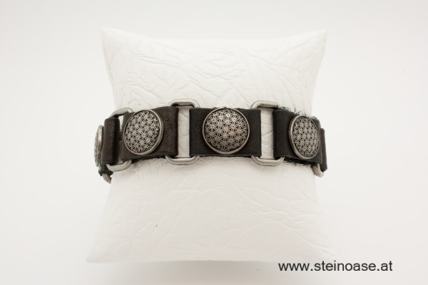 Lederarmband 'Blume des Lebens'